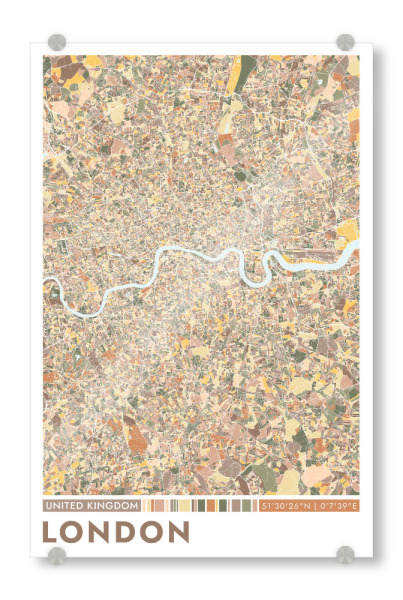Acrylglasbild "London City Color" artboxONE - Städte / London,Kartografie