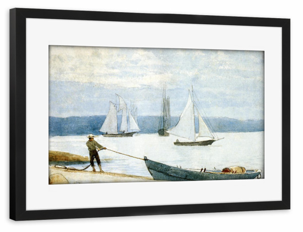 Poster mit Rahmen schwarz "Ziehen Sie die Dory" artboxONE - Reise,Reise / Strand und Meer,Für Papa