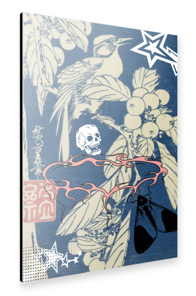 Alu-Dibond "Ukiyo-E Skull" 30x20 cm artboxONE