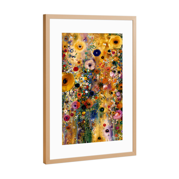 Poster mit Rahmen Kupfer "Blumen Abst. H, Klimt (matart)" artboxONE - Natur,Floral - Blumen,Garten,Wiese,Natur,Abstraktion,Kunst,Gustav klimt,Klimt