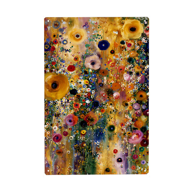 Metall Poster "Blumen Abst. H, Klimt (matart)" artboxONE - Natur,Floral - Blumen,Garten,Wiese,Natur,Abstraktion,Kunst,Gustav klimt,Klimt