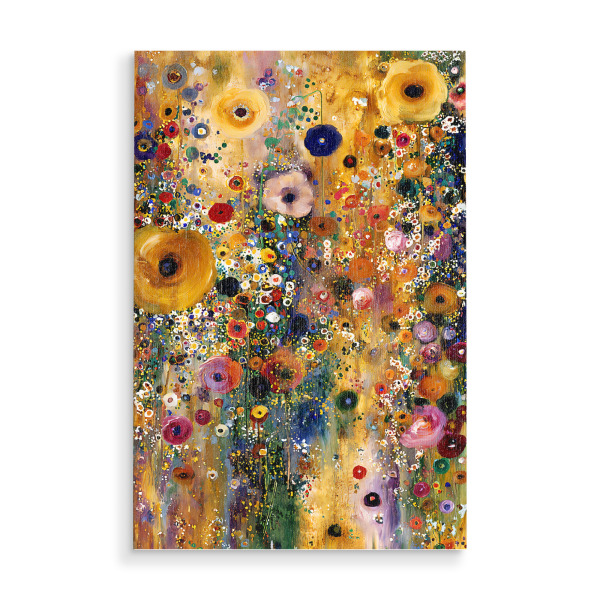Holzbild "Blumen Abst. H, Klimt (matart)" artboxONE - Natur,Floral - Blumen,Garten,Wiese,Natur,Abstraktion,Kunst,Gustav klimt,Klimt