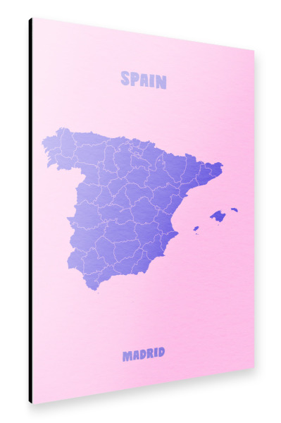 Alu-Dibond "Spanien Madrid Karte" 30x20 cm artboxONE