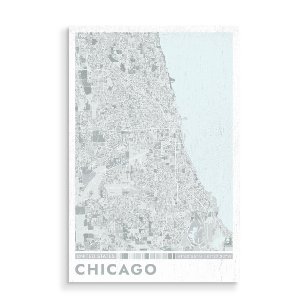 Holzbild "Colormap Chicago" artboxONE - Städte / Chicago,Kartografie