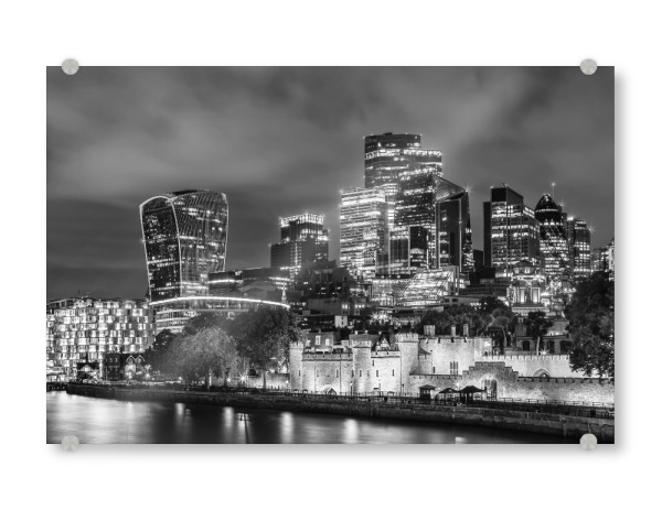 Acrylglasbild "London - Moderne und Historie" artboxONE - Städte / London,Schwarzweiß,Architektur