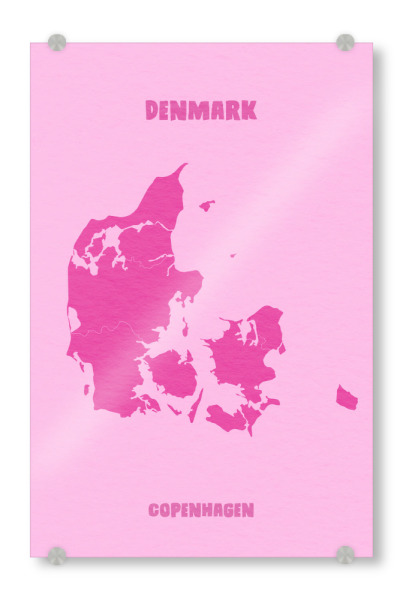 Acrylglasbild "Dänemark Copenhagen Karte" artboxONE - Städte,Reise,Städte / København,Kartografie
