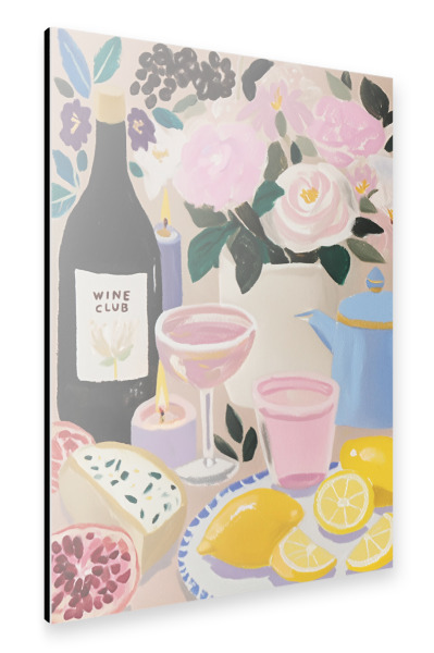 Alu-Dibond "Wein Club und Käse" 75x50 cm artboxONE