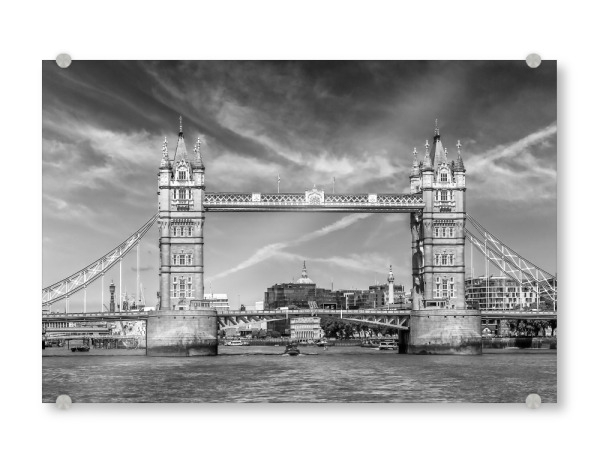 Acrylglasbild "Monochrome Tower Bridge" artboxONE - Städte / London,Schwarzweiß,Architektur