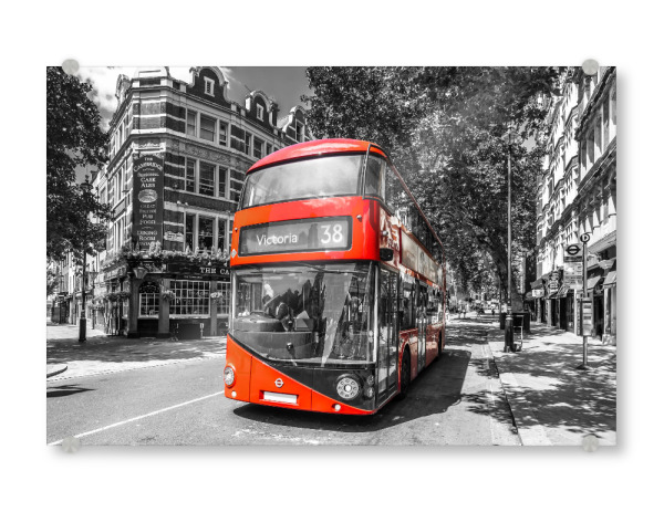 Acrylglasbild "Ein typischer Tag in London" artboxONE - Städte / London,Schwarzweiß,Architektur