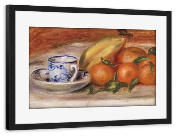 Poster mit Rahmen schwarz "Orangen, Bananen und Teetassen" artboxONE - Für Mama,Für Papa