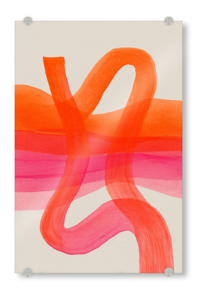 Acrylglasbild "Abstrakte Farbbögen Orange" artboxONE - Natur,Abstrakt,Geometrie