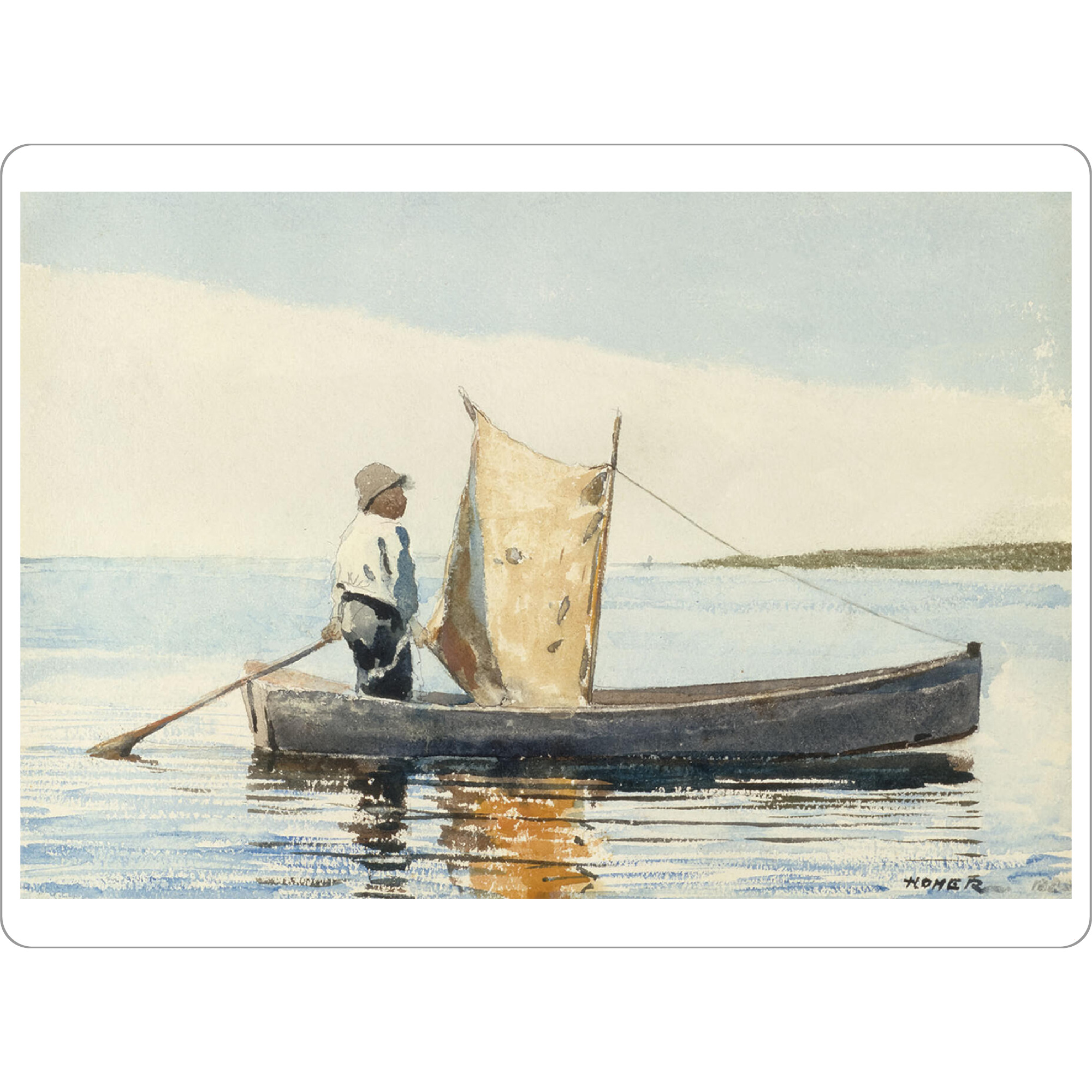 Tischset "Junge in einer Dorie" artboxONE - Reise,Für Kinder,Reise / Strand und Meer