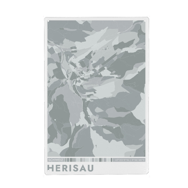 Holzbild "City Herisau Color Map" artboxONE - Städte / Weitere