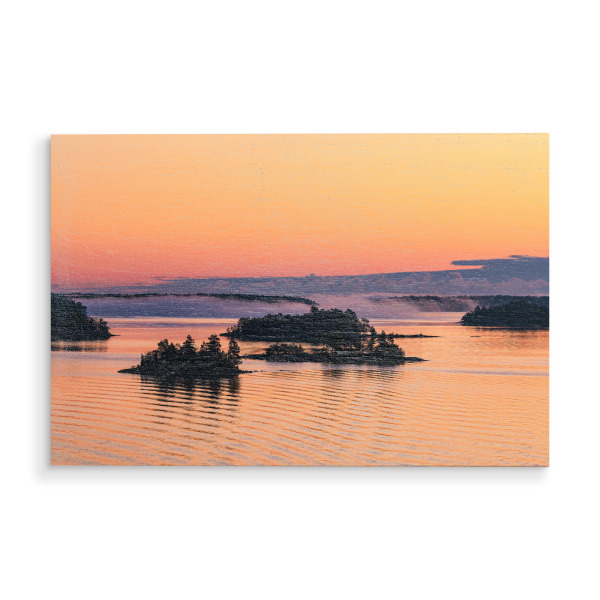 Holzbild "Schärengarten mit Sonnenaufgang" artboxONE - Natur,Reise,Reise / Strand und Meer,Reise / Länder