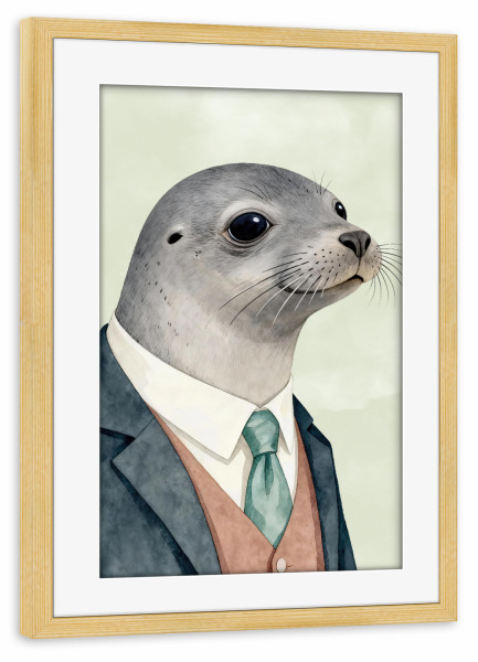 Poster mit Rahmen kiefer "Edles Siegel" artboxONE - Tiere,Reise / Strand und Meer