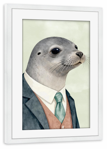 Poster mit Rahmen weiß "Edles Siegel" artboxONE - Tiere,Reise / Strand und Meer