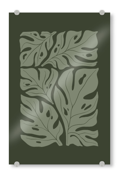 Acrylglasbild "Monstera-Blätter fließen" artboxONE - Natur,Floral,Für Kinder,Abstrakt