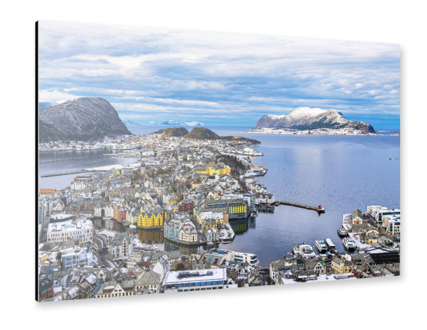 Alu-Dibond "Ålesund im Winter" 30x20 cm artboxONE