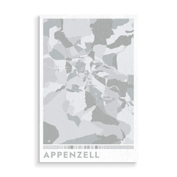 Holzbild "Appenzell Color Map" artboxONE - Städte / Weitere