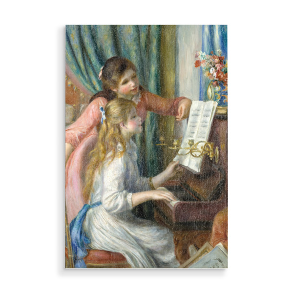 Holzbild "Two Young Girls play Piano" artboxONE - Musik,Für Mama,Für Papa