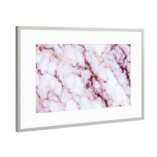 Poster mit Rahmen Silber "Weinrot Abstrakter Marmor" artboxONE - Natur,Abstrakt,Marmor