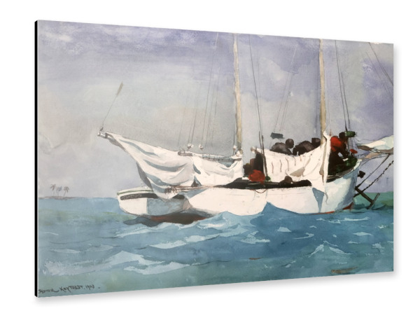 Alu-Dibond "Anker einholen" 75x50 cm artboxONE