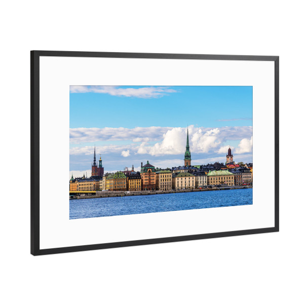 Poster mit Rahmen Schwarz (Metallic) "Kirchen und historische Gebäude" artboxONE - Reise,Architektur,Reise / Länder,Städte / Stockholm