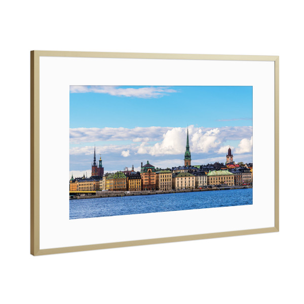 Poster mit Rahmen Gold "Kirchen und historische Gebäude" artboxONE - Reise,Architektur,Reise / Länder,Städte / Stockholm