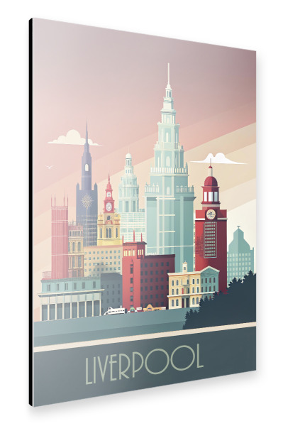Alu-Dibond "Minimalist skyline - Liverpool" 30x20 cm artboxONE