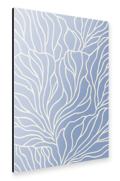 Alu-Dibond "Hellblaue Blütenzeichnung" 75x50 cm artboxONE
