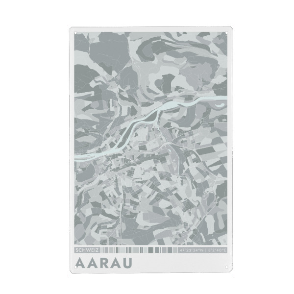 Holzbild "Colormap Aarau" artboxONE - Städte / Weitere,Kartografie