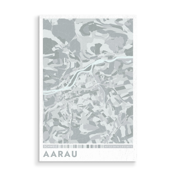 Holzbild "Colormap Aarau" artboxONE - Städte / Weitere,Kartografie