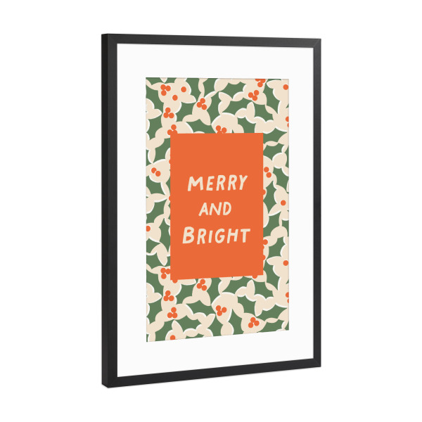 Poster mit Rahmen Schwarz (Metallic) "Happy Christmas (66)" artboxONE - Für Kinder,Weihnachten,Für Mama