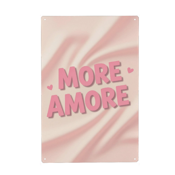 Metall Poster "Mehr Amore B" artboxONE - Typografie