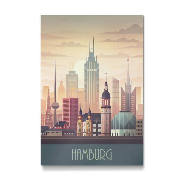 Galerie-Print "The minimalist skyline of Hamburg" 75x50 cm artboxONE