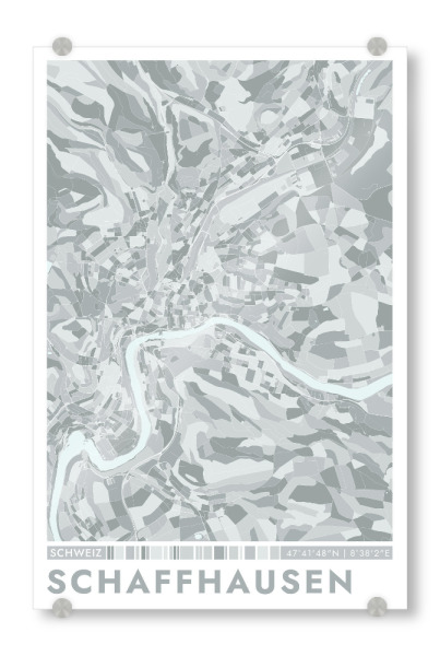 Acrylglasbild "City Schaffhausen Color Map" artboxONE - Städte / Weitere