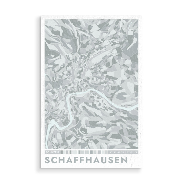 Holzbild "City Schaffhausen Color Map" artboxONE - Städte / Weitere