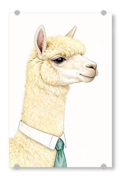 Acrylglasbild "Glückliches Alpaka" artboxONE - Tiere