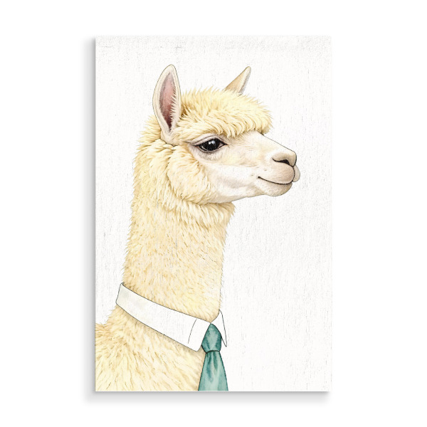 Holzbild "Glückliches Alpaka" artboxONE - Tiere