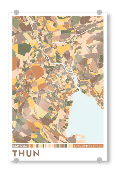 Acrylglasbild "Thun Color Map" artboxONE - Städte / Weitere