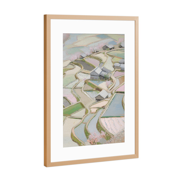 Poster mit Rahmen Kupfer "Harmonie der Landschaft" artboxONE - Natur,Floral,Abstrakt