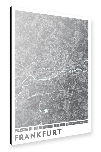 Alu-Dibond "Frankfurt Color Map" 30x20 cm artboxONE