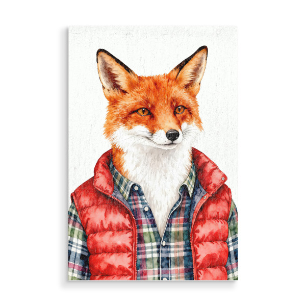 Holzbild "Fox Stilvoll" artboxONE - Tiere