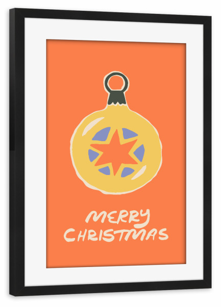 Poster mit Rahmen schwarz "Happy Christmas (62)" artboxONE - Floral,Für Kinder,Weihnachten - Weihnachten,Dekorative kunst,Text,Christmas,Illustration