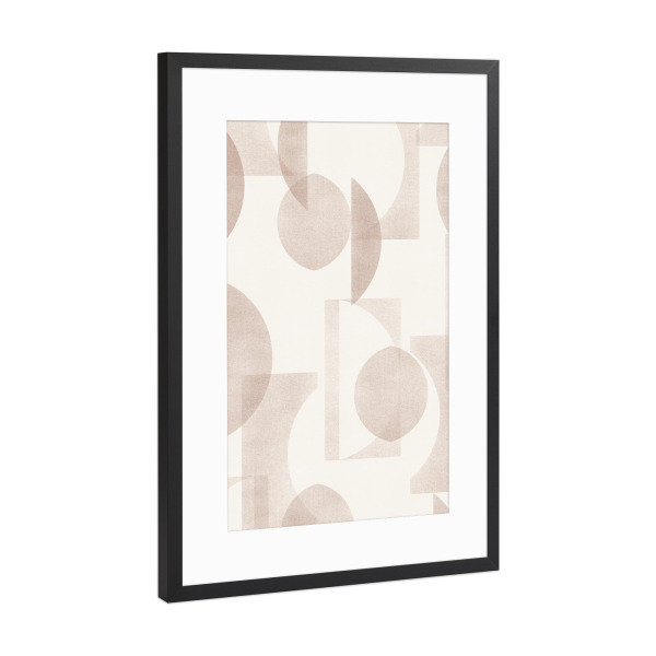 Poster mit Rahmen Schwarz (Metallic) "Armonica Mokka" artboxONE - Abstrakt,Geometrie