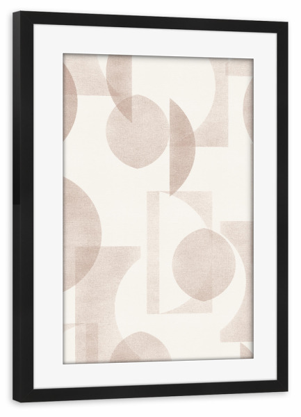 Poster mit Rahmen schwarz "Armonica Mokka" artboxONE - Abstrakt,Geometrie