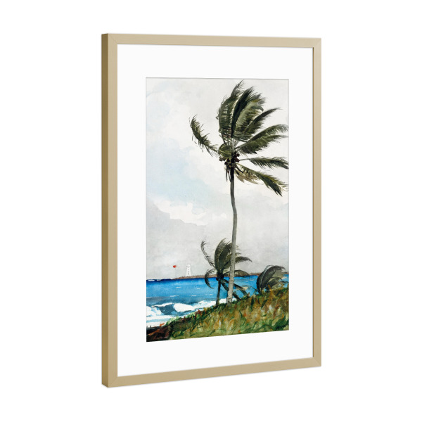 Poster mit Rahmen Gold "Nassau" artboxONE - Natur,Reise,Reise / Strand und Meer