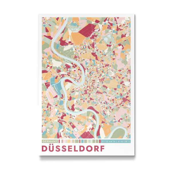 Galerie-Print "City Düsseldorf Color Map" 30x20 cm artboxONE
