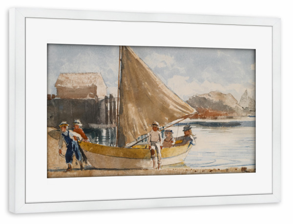 Poster mit Rahmen weiß "Sommerzeit von Winslow Homer" artboxONE - Reise,Reise / Strand und Meer,Reise / Länder