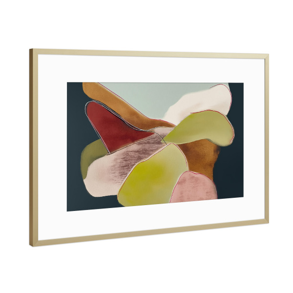 Poster mit Rahmen Gold "Balance der Flächen" artboxONE - Natur,Abstrakt,Geometrie